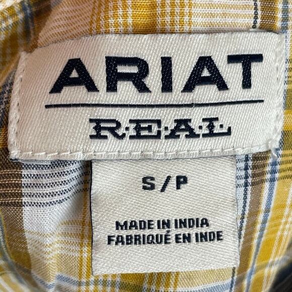 Ariat western plaid embroidered snap front shirt size small - Picture 8 of 8